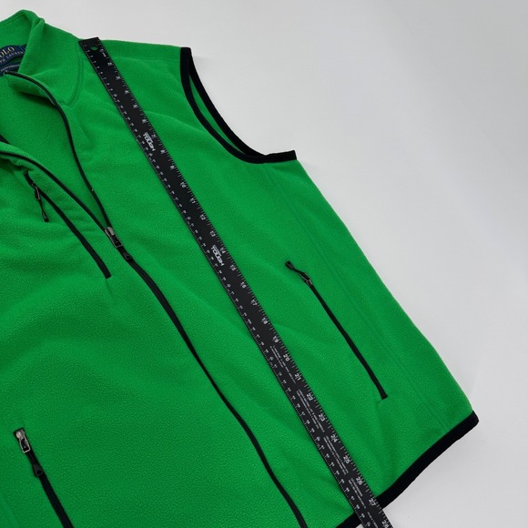 Polo Ralph Lauren Men's‎ Large Performance Green Fleece Vest Full Zip Logo Pony - Picture 8 of 8